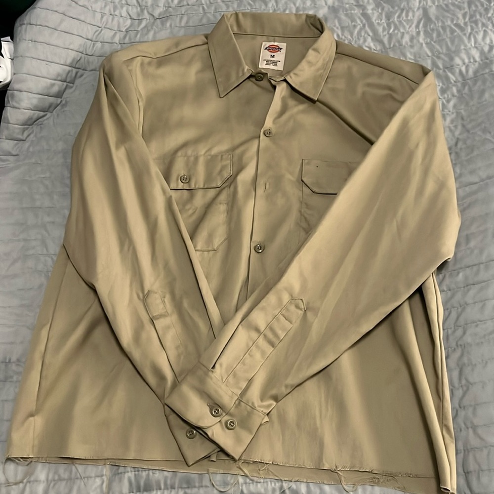 Khaki dickies long sleeve button up